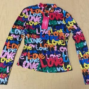 NWT SHEIN adult graffiti shirt long sleeve never worn